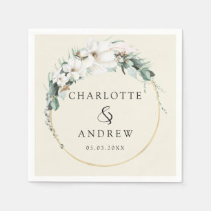 Modern, elegant eucalyptus wedding    napkin