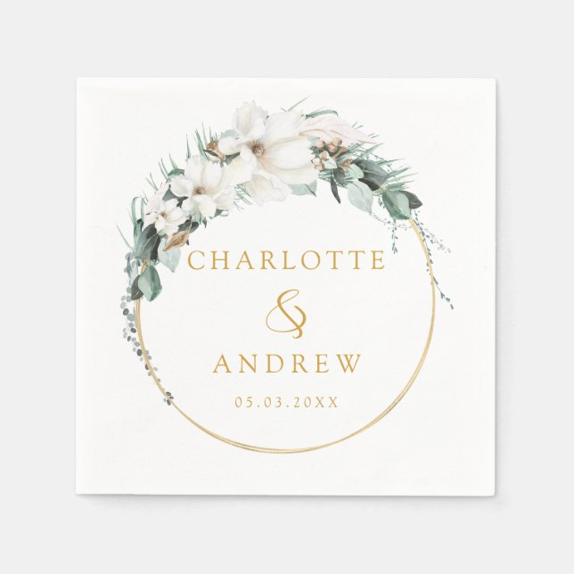 Modern, elegant eucalyptus wedding   napkin (Front)