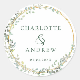 Modern, elegant eucalyptus wedding Sticker