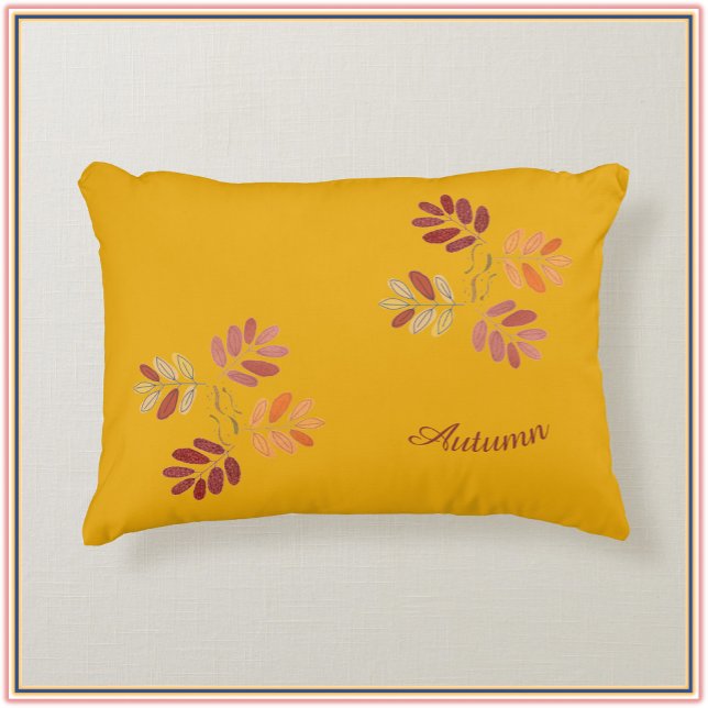 Modern Elegant Fall Colours Autumn Leaves  Accent Pillow (Creator Uploaded)
