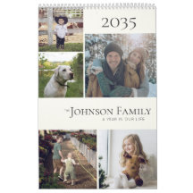 Modern Elegant Family Photo Calendar