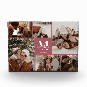 Modern Elegant Family Photo Collage Keepsake Block