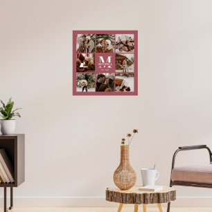 Modern Elegant Family Photo Collage Keepsake  Poster