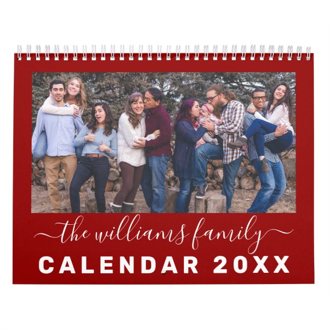 Modern & Elegant Family Quotes 12 Month Photo Calendar (Cover)