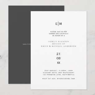 Modern Elegant Family Reunion Class Friends Invitation