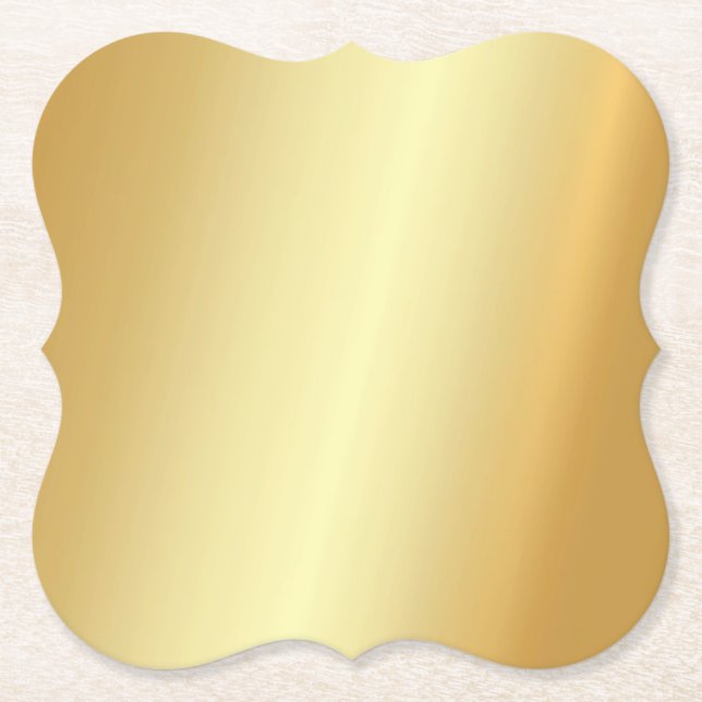 Modern Elegant Faux Gold Blank Template Paper Coaster (Front)