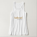 modern elegant faux gold bridesmaid text tank top<br><div class="desc">Elegant and clear faux gold bridesmaid design. You may customize the design by changing the background colour,  adding name or any other text.</div>