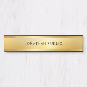 Modern Elegant Faux Gold Glamorous Trendy Template Door Sign