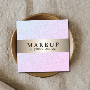 Modern Elegant Faux Gold Stripe Makeup Artist Square Business Card