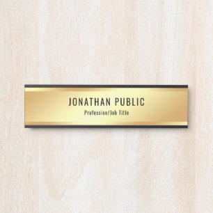 Modern Elegant Faux Gold Template Professional Door Sign