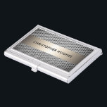 Modern Elegant Faux Metal Consultant Business Card Holder<br><div class="desc">Modern customizable business card holder with faux metal stripe and background. Elegant design,  perfect for consultant,  architecture or construction related professionals.</div>