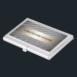 Modern Elegant Faux Metal Consultant Business Card Holder<br><div class="desc">Modern customizable business card holder with faux metal stripe and background. Elegant design,  perfect for consultant,  architecture or construction related professionals.</div>