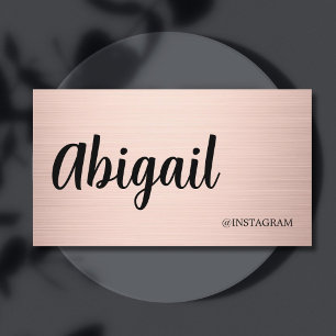 Modern Elegant Faux Rose Gold Black Bold Beauty Business Card