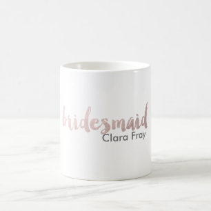 modern elegant faux rose gold bridesmaid text coffee mug