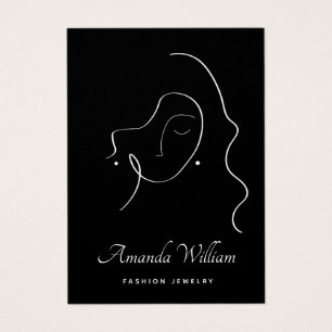 Modern Elegant Feminine black earring display card