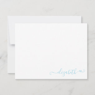 Modern Elegant Feminine Pastel Blue Heart Card