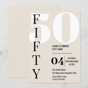 Modern Elegant  FIFTY 50th Birthday Party Invitation