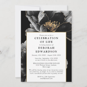 Modern Elegant Floral Celebration Of Life Invitation