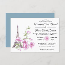 Modern Elegant Floral Destination Eiffel Tower