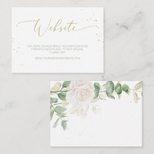 Modern Elegant Floral Greenery Wedding Website Enclosure Card