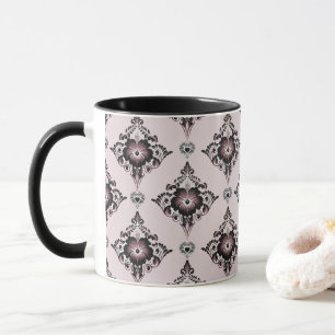 Modern Elegant Floral Lavender Damask Mug