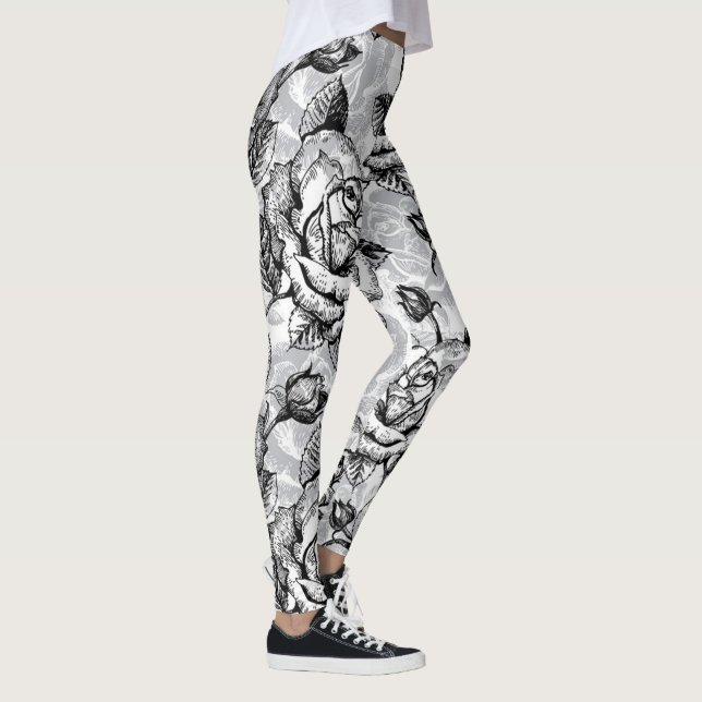 Modern Elegant Floral Leggings (Right)