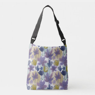 Modern elegant  floral pattern Crossbody Bag