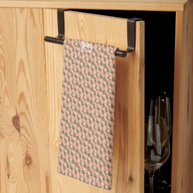 Modern Elegant Floral Pattern  Kitchen Towel (Thirds Fold)