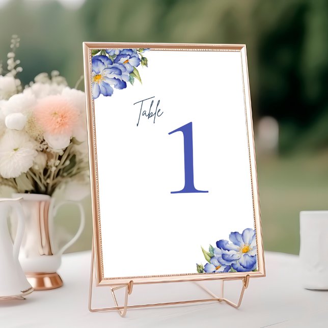 Modern Elegant Floral Table Top Number Sign (Creator Uploaded)