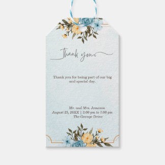 Modern Elegant Floral Watercolor Greenery Wedding Gift Tags