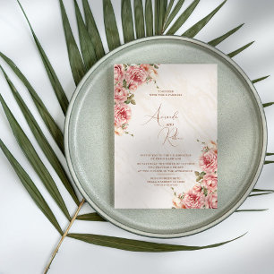 Modern Elegant Floral Wedding Invitation