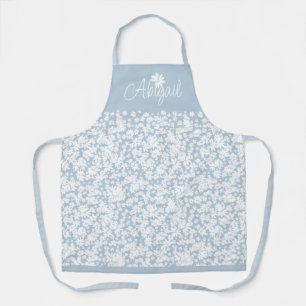 Modern Elegant Floral White Daisy Custom Apron