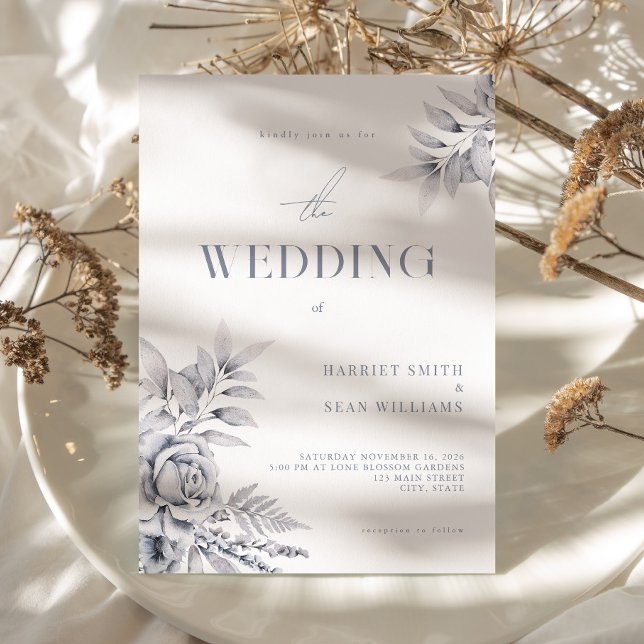 Modern Elegant Floral Winter Wedding Invitation (Creator Uploaded)
