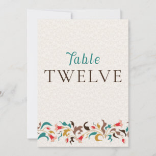 Modern Elegant Floral Wreath Wedding Table Number