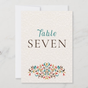 Modern Elegant Floral Wreath Wedding Table Number