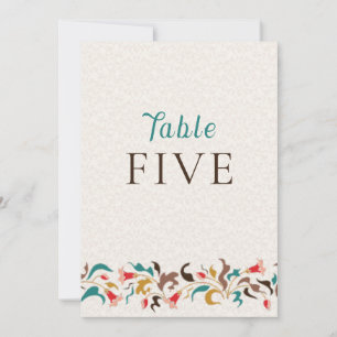 Modern Elegant Floral Wreath Wedding Table Number