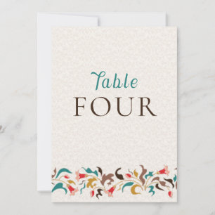 Modern Elegant Floral Wreath Wedding Table Number