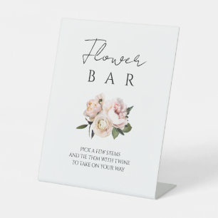 Modern Elegant Flower Bar Sign for Bridal Shower