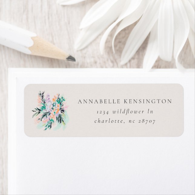 Modern Elegant Flowers Bouquet Return Address (Insitu)
