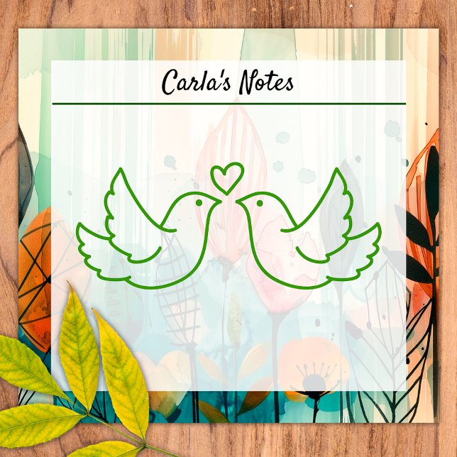 Modern Elegant Flowery Garden 3" x 3" Post-it Notes (Creator Uploaded)