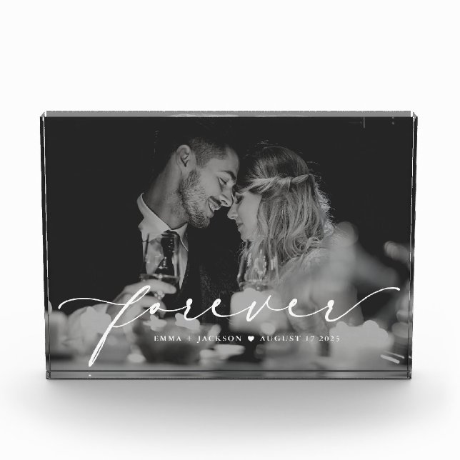 Modern Elegant Forever Personalized Wedding Photo (Front)