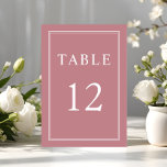 Modern Elegant Formal Dusty Rose Wedding Table Number<br><div class="desc">Modern Elegant Formal Dusty Rose Wedding Table Number Card</div>