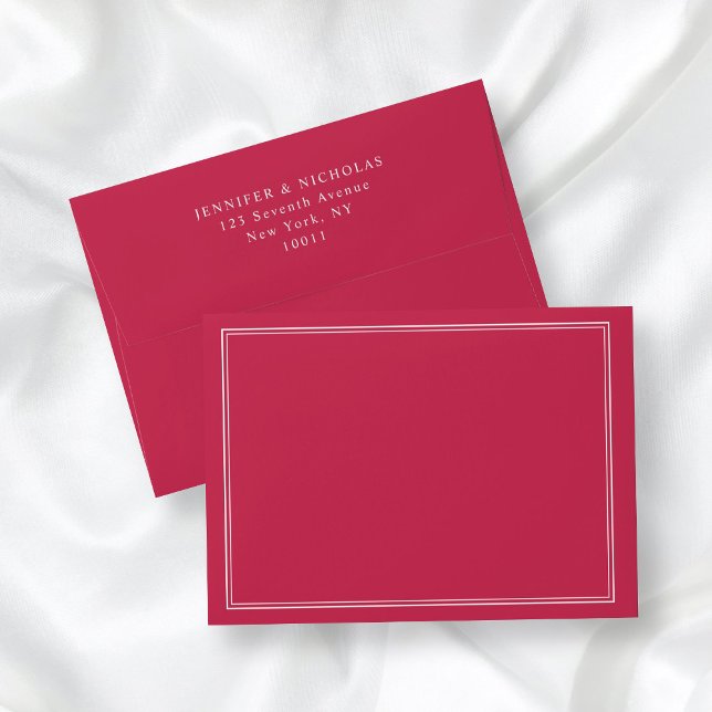 Modern Elegant Formal Magenta Address Wedding Envelope (Creator Uploaded)