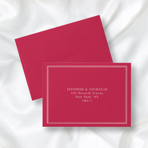 Modern Elegant Formal Magenta Return Address Envelope