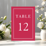 Modern Elegant Formal Magenta Wedding Table Number<br><div class="desc">Modern Elegant Formal Magenta Wedding Table Number</div>