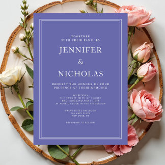 Modern Elegant Formal Purple Wedding Invitation