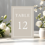 Modern Elegant Formal Taupe Beige Wedding Table Number<br><div class="desc">Modern Elegant Formal Taupe Beige Wedding Table Number, </div>