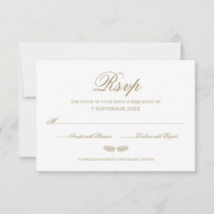Modern Elegant Formal Winter Fir Sprig Script RSVP Card