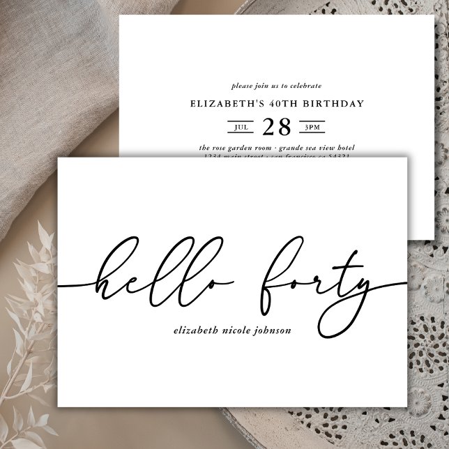  Modern Elegant Forty 40th Birthday Party Invitation (Creator Uploaded)