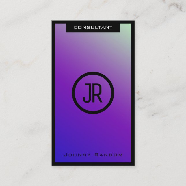 Modern elegant framed minimalism violet business card (Front)